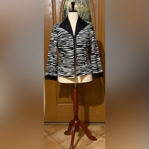 Scott Taylor Zebra Print Black and White Blazer Size PL